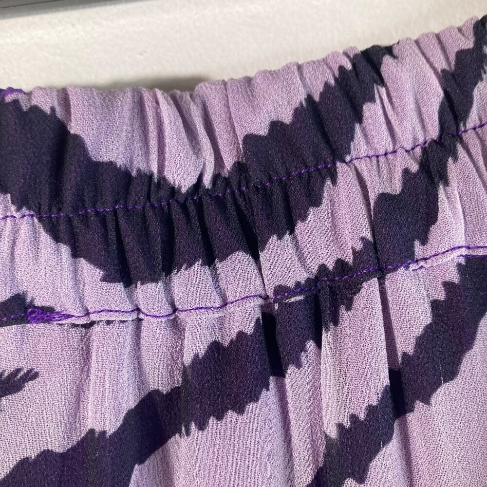 Womens Anthropologie Maude Vivante Animal Print‎ Layered Skirt Purple M NWOT - Picture 7 of 12
